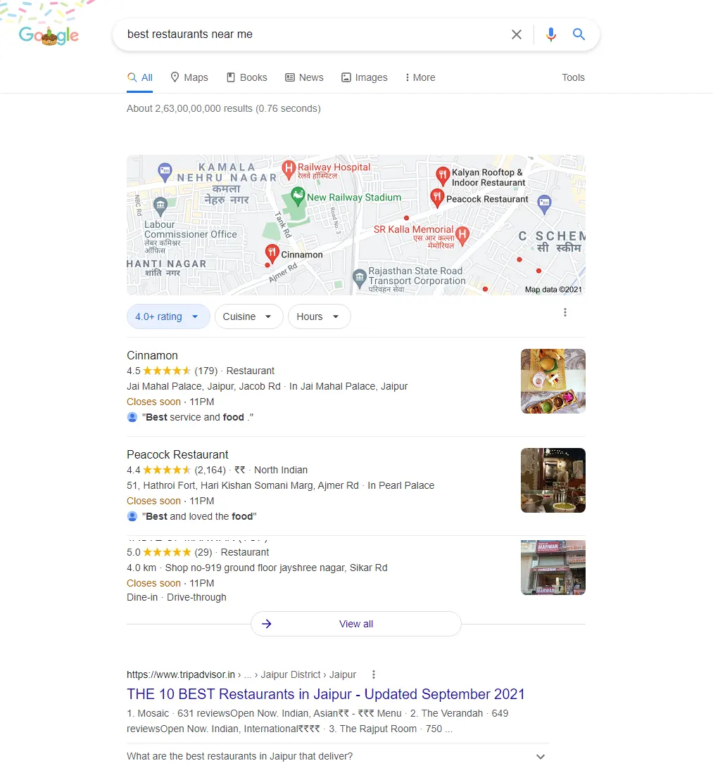 best restaurants near me