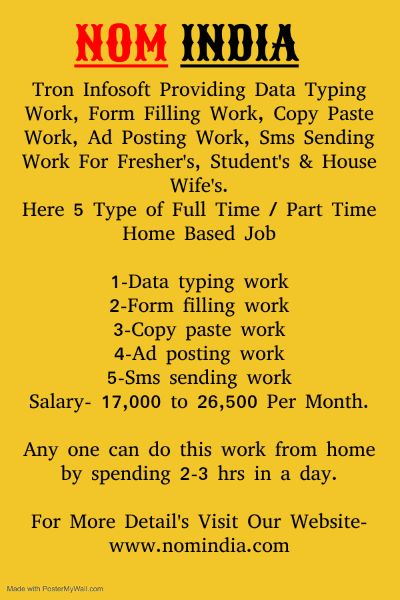 Part Time Data Entry Work For Fresher’s and students