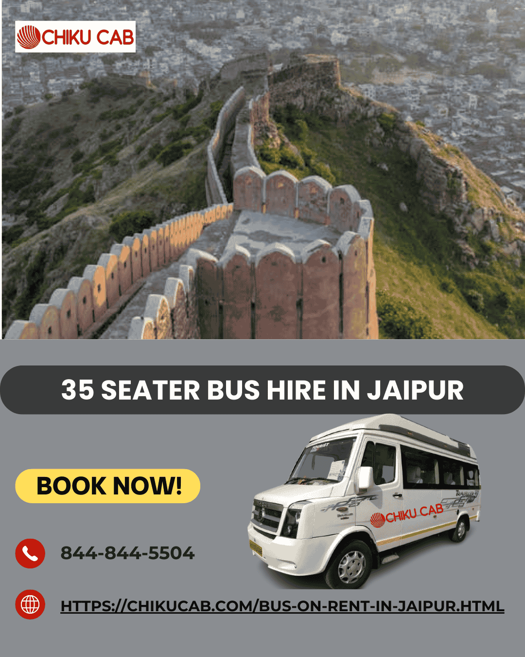 35 Seater Bus Hire in Jaipur – Ideal for Family & Corporate Trips