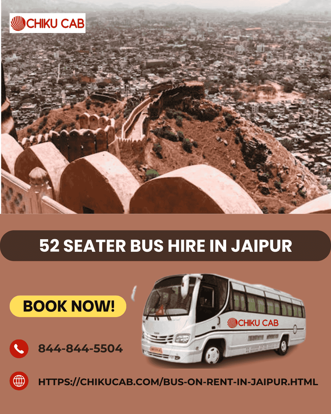 52 Seater Bus Hire in Jaipur – Large Group Travel at Best Rates