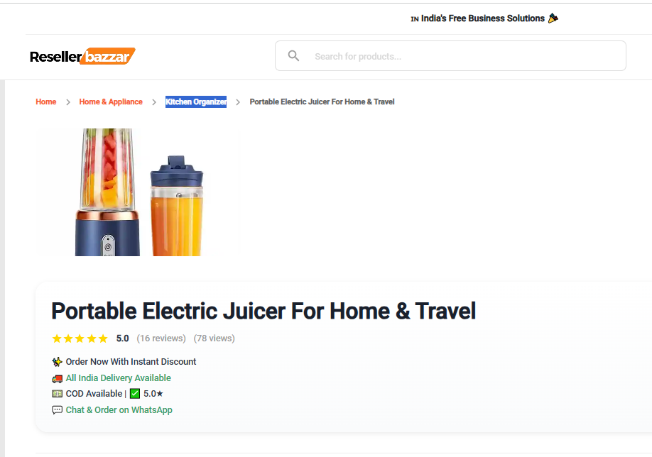 Portable Electric Juicer for Home & Travel