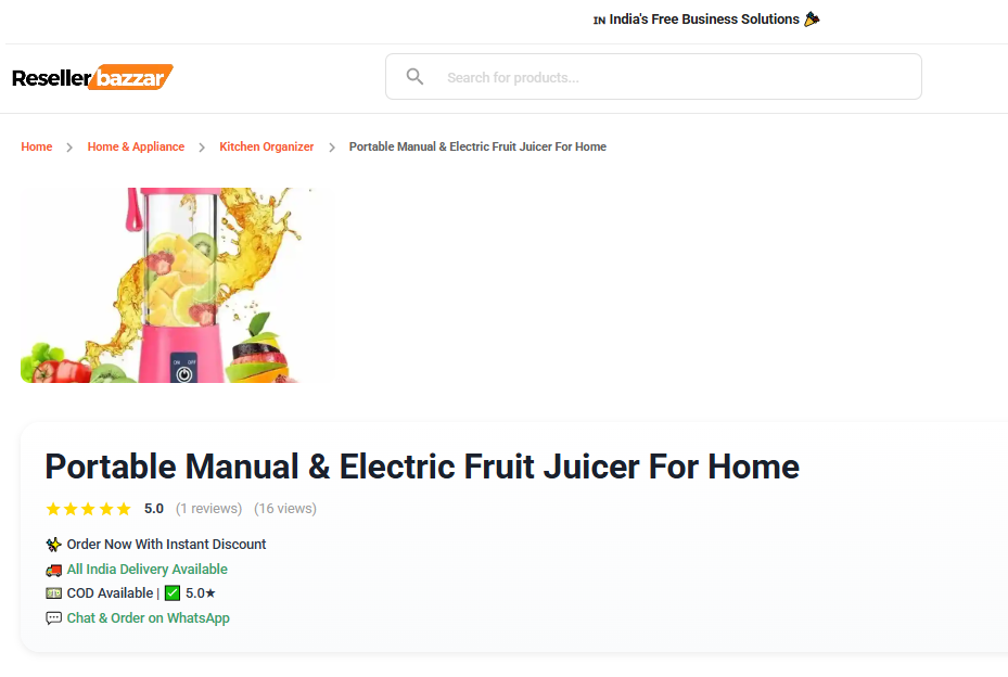 Portable Manual & Electric Fruit Juicer for Home