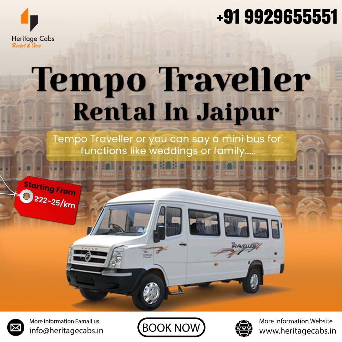 Tempo traveller service provider in Jaipur, Rajasthan