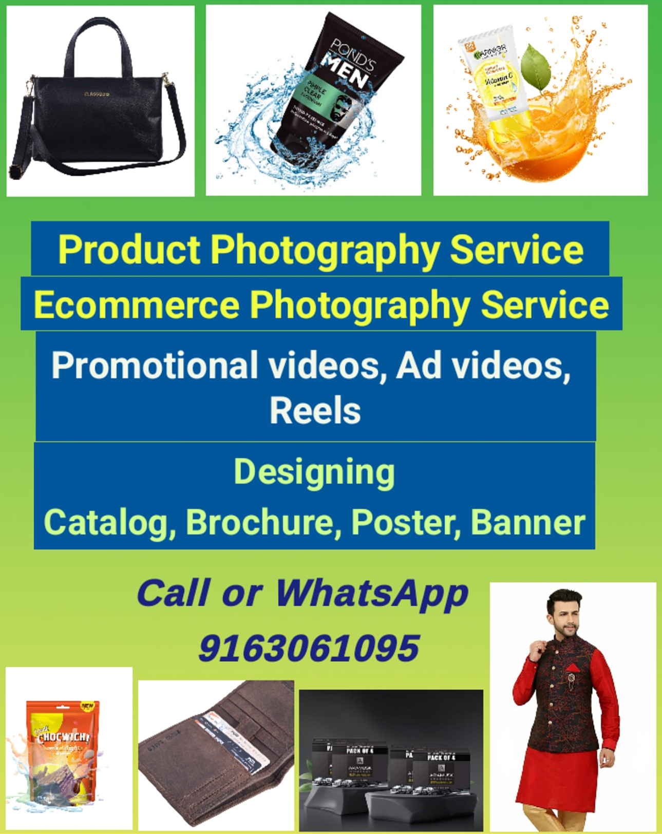 Product Photography, Promotional Video, Graphics Design
