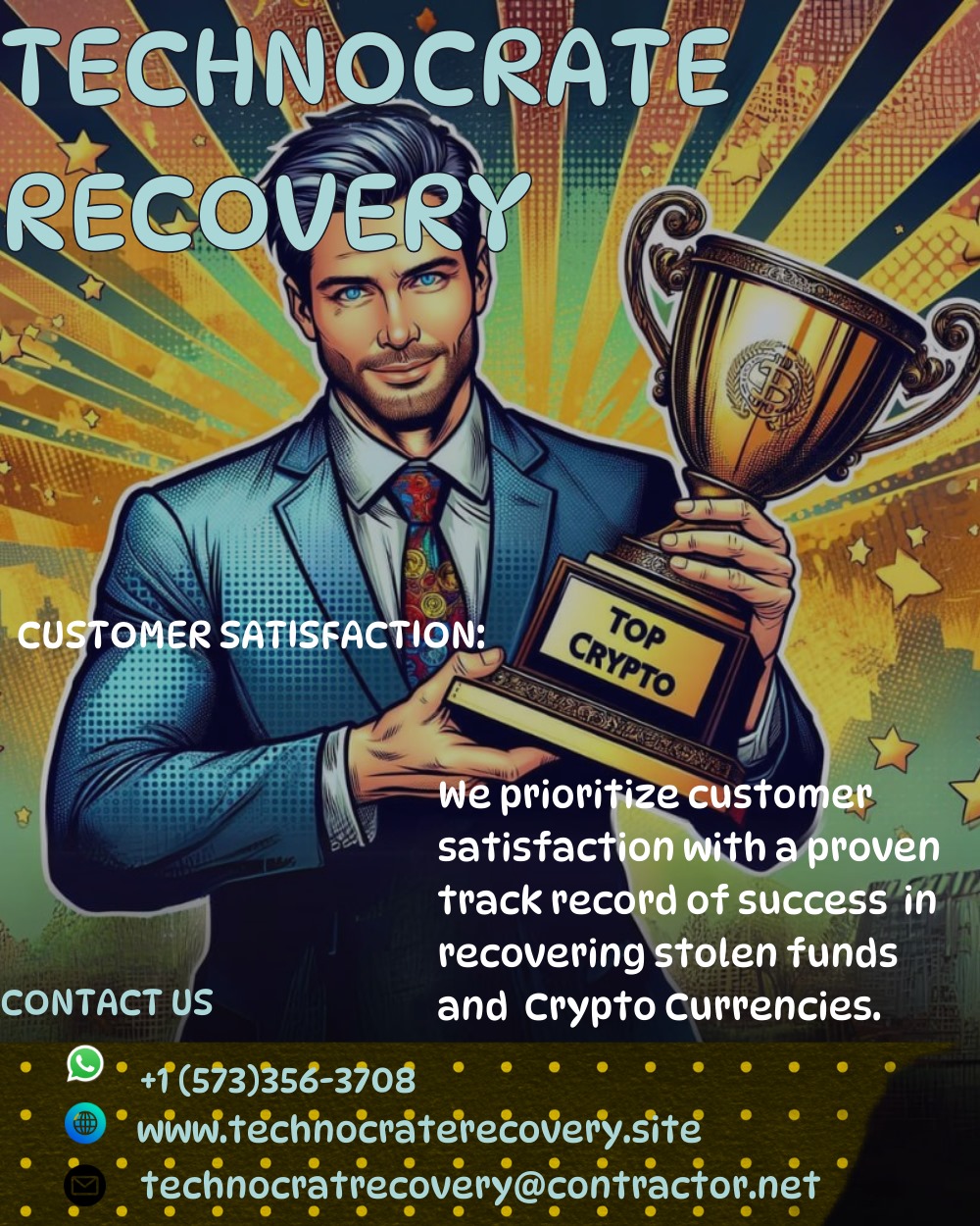 WANT TO GET BACK STOLEN CRYPTO ASSETS REACH OUT TO TECHNOCRATE RECOVERY