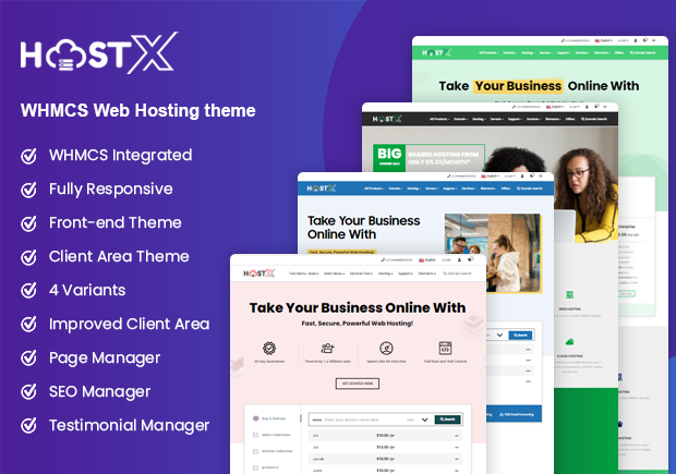 HostX WHMCS Web Hosting Template & Theme