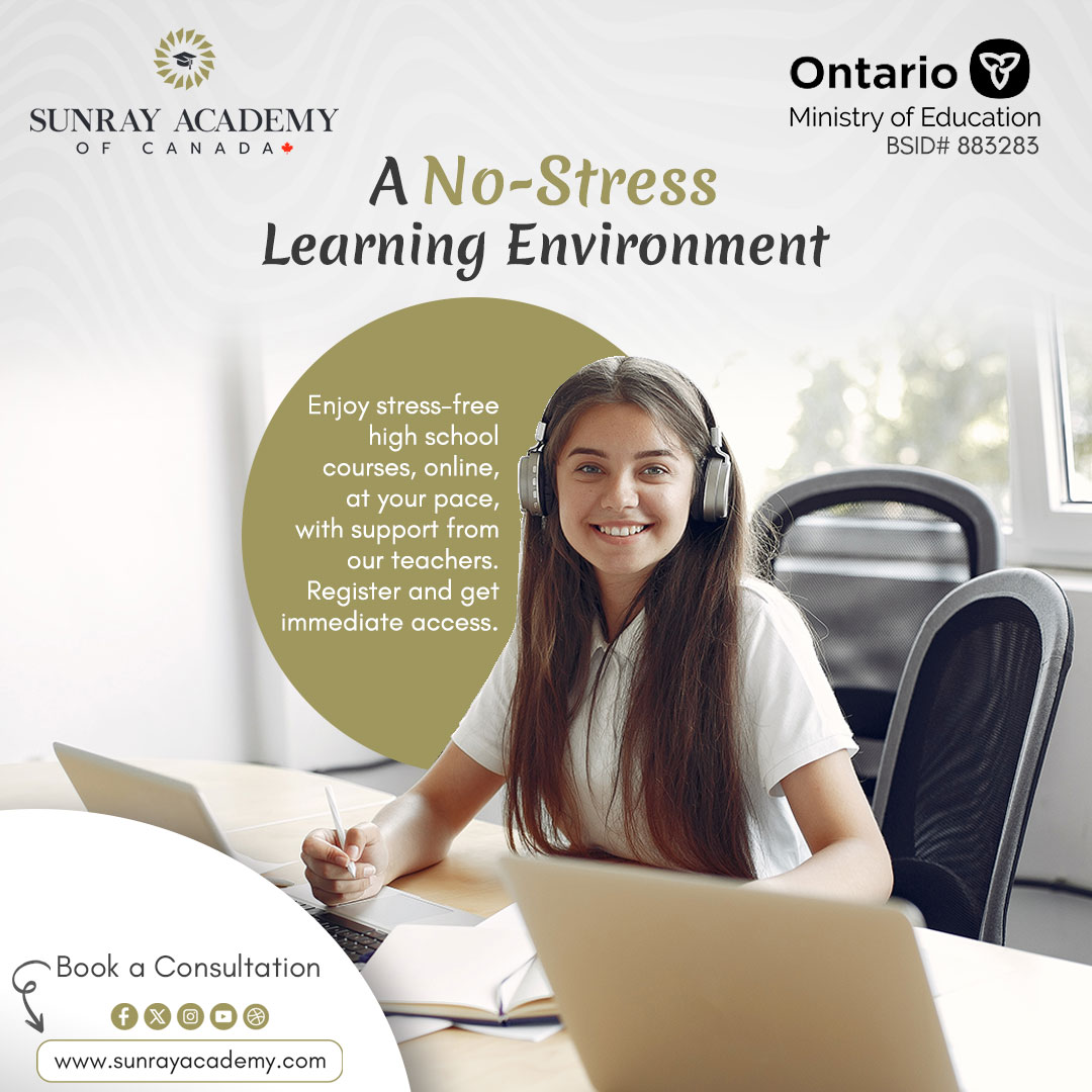 Sunray Academy of Canada – The only Recommended Virtual Private High School in Ontario