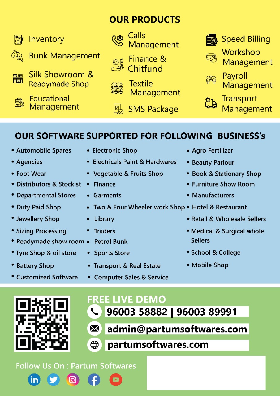 GST Billing Software in Coimbatore - Partum Softwares