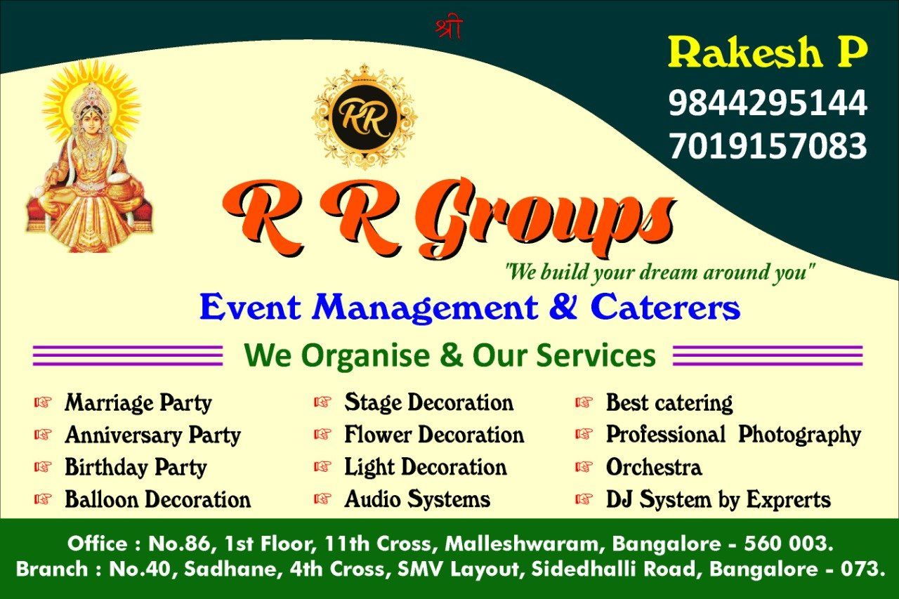 R R CATERERS & EVENT MANAGEMENT (R R GROUP’S) SERVING TASTE, TRADITION & TRUST SINCE 2003